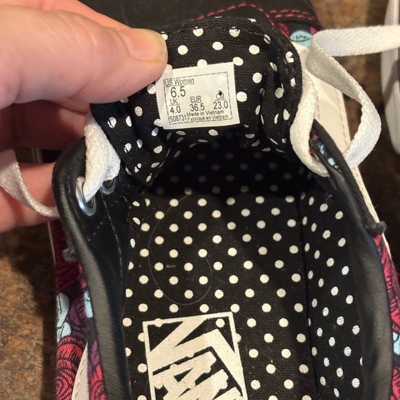 Vans Black and Pink Floral Sneakers - Picture 5 of 5